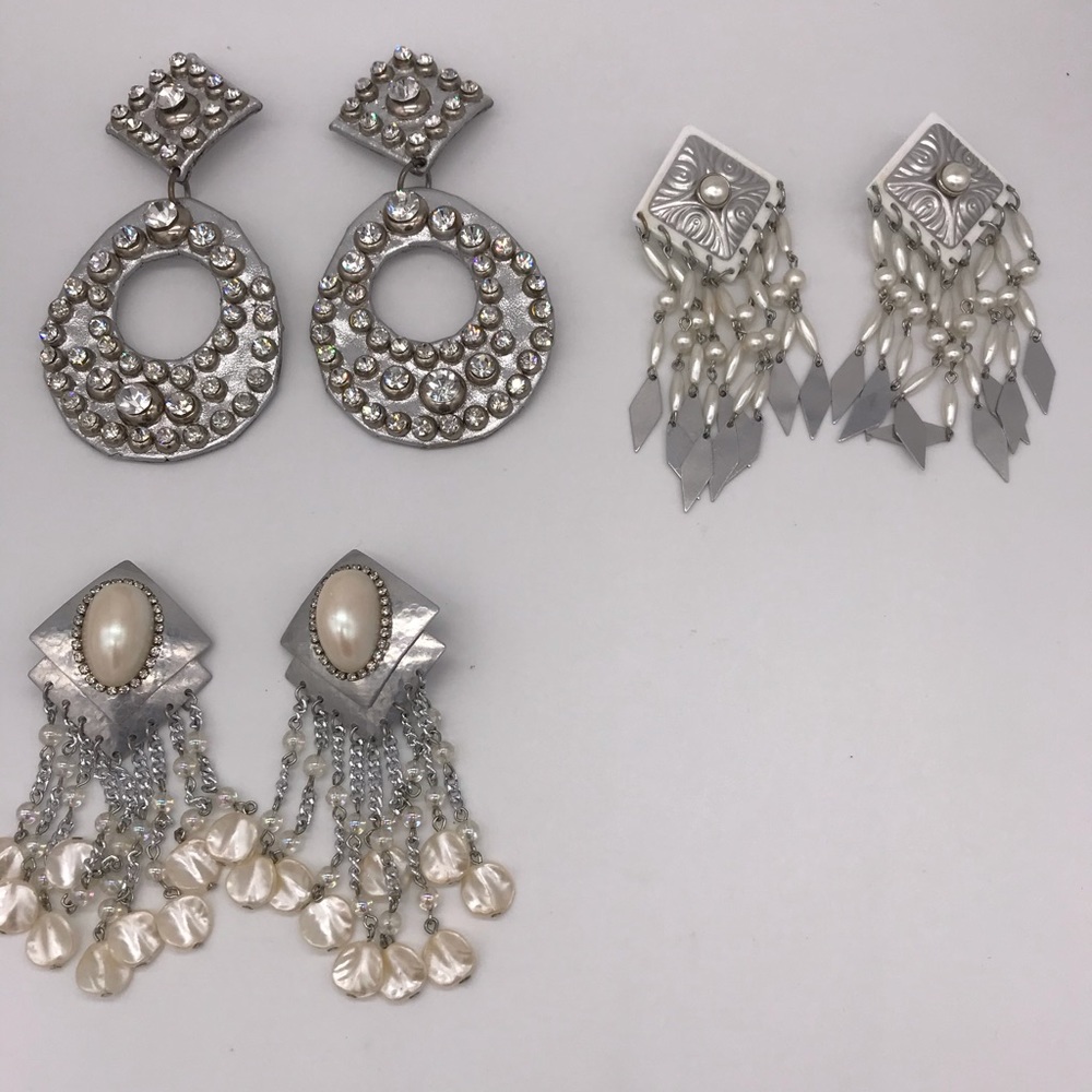 Barneys 1980’s Earring LOT Pearl Crystal